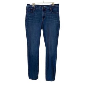 Old Navy Curvy Profile Mid Rise Jeans Blue Size 12 Long Slim Straight Leg